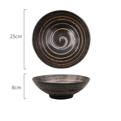 Tazón Ramen Japonés de Cerámica Artesanal con Diseño Acanalado Retro - Image 7
