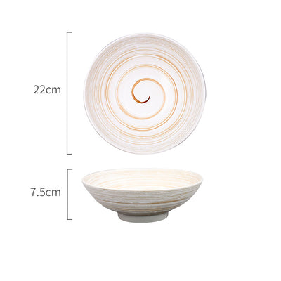 Tazón Ramen Japonés de Cerámica Artesanal con Diseño Acanalado Retro - Image 2