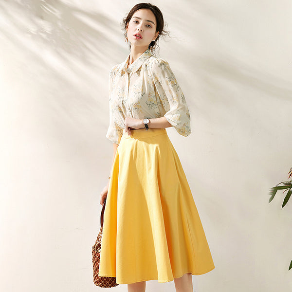 Conjunto de 3 Piezas: Camisa Estampada con Tirantes y Falda Corta