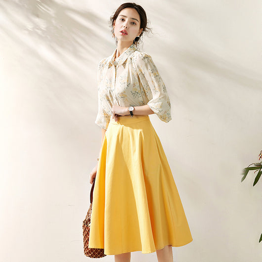 Conjunto de 3 Piezas: Camisa Estampada con Tirantes y Falda Corta