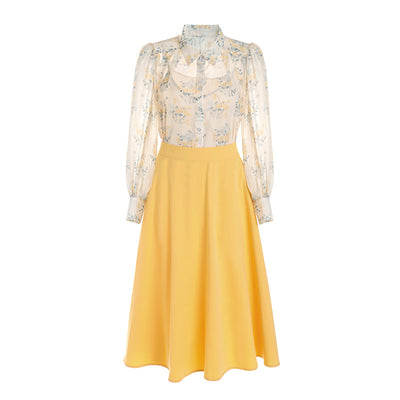 Conjunto de 3 Piezas: Camisa Estampada con Tirantes y Falda Corta - Image 4