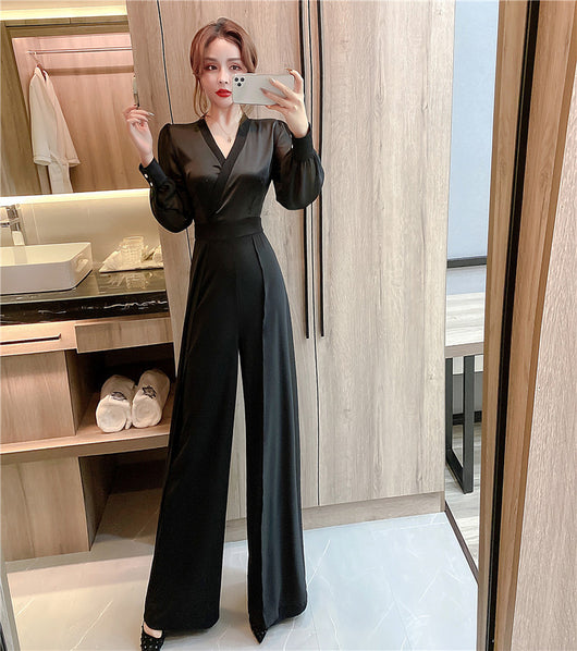 Jumpsuit Elegante de Gasa con Costuras Decorativas para Mujer - Image 10
