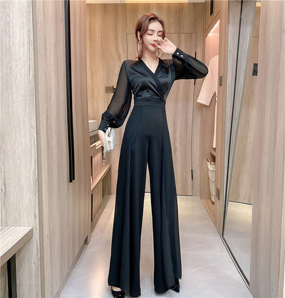 Jumpsuit Elegante de Gasa con Costuras Decorativas para Mujer - Image 9