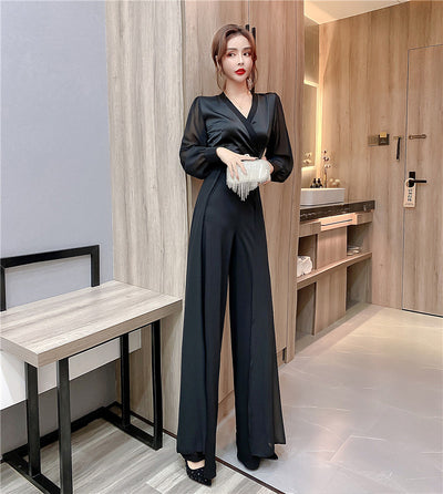 Jumpsuit Elegante de Gasa con Costuras Decorativas para Mujer - Image 4