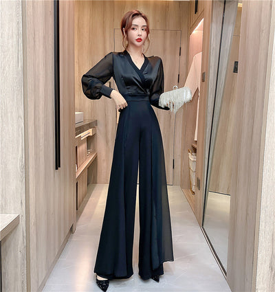 Jumpsuit Elegante de Gasa con Costuras Decorativas para Mujer - Image 5