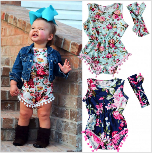 Conjunto Floral de Moda Infantil - Enterizo y Dos Piezas - Image 6