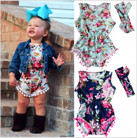 Conjunto Floral de Moda Infantil - Enterizo y Dos Piezas - Image 2