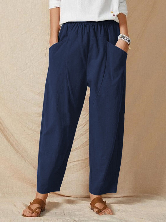 Pantalones Harem Sueltos Urbanos Cintura Elástica para Mujer - Image 7