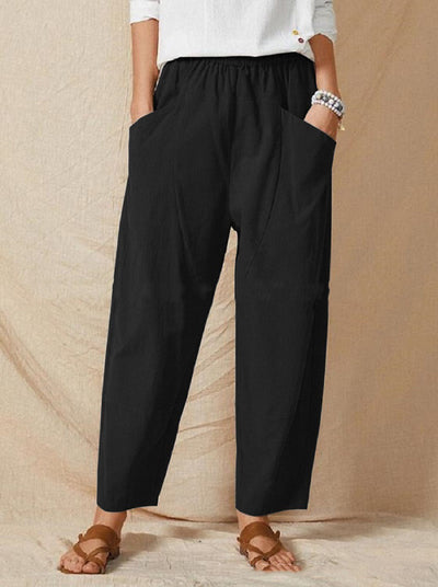 Pantalones Harem Sueltos Urbanos Cintura Elástica para Mujer - Image 8