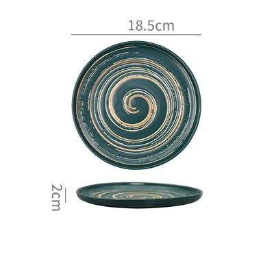 Plato de Postre Cerámica Pintada a Mano Estilo Japonés - Image 3
