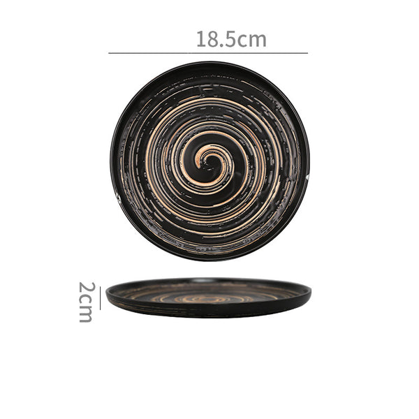 Plato de Postre Cerámica Pintada a Mano Estilo Japonés - Image 2