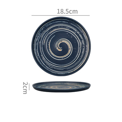 Plato de Postre Cerámica Pintada a Mano Estilo Japonés - Image 5