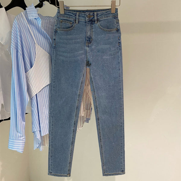 Pantalones Denim Cintura Alta Stretch Icy Silk - Corte Recto