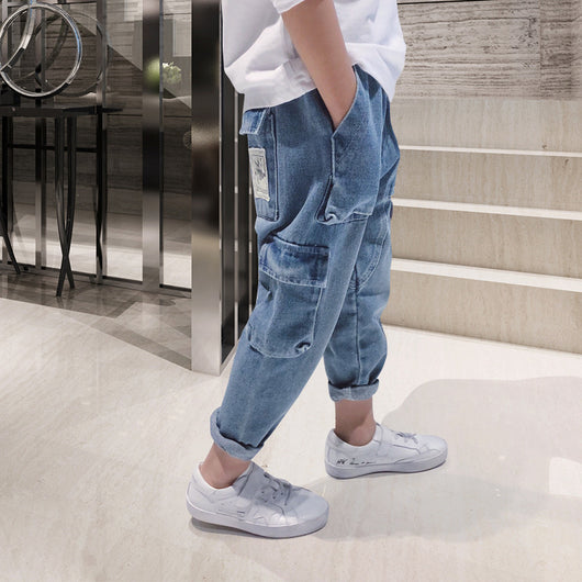 Pantalones Harem Sueltos con Forro Térmico Acolchado para Niños Grandes - Image 11