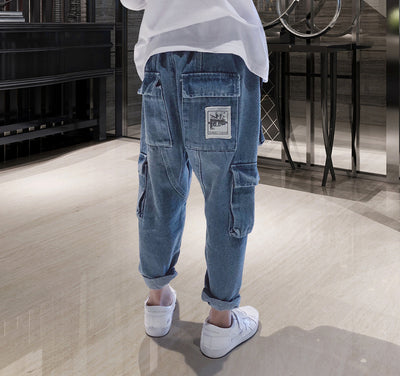 Pantalones Harem Sueltos con Forro Térmico Acolchado para Niños Grandes - Image 7