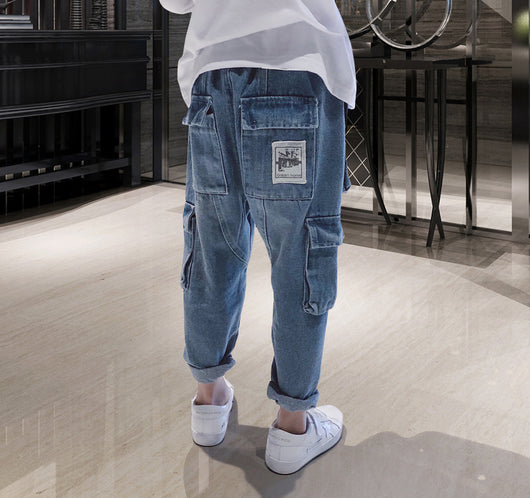 Pantalones Harem Sueltos con Forro Térmico Acolchado para Niños Grandes - Image 7