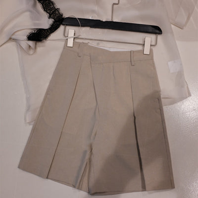 Bermudas de Vestir con Detalle Diagonal - Image 3