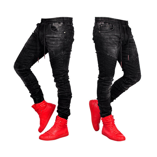 Pantalones Vaqueros Azules Elásticos con Cintura Ajustable para Hombre - Image 6