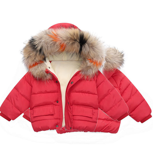 Chaqueta Acolchada Infantil con Plumón Grueso y Cuello de Piel Real - Image 14