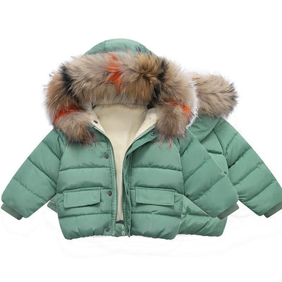 Chaqueta Acolchada Infantil con Plumón Grueso y Cuello de Piel Real - Image 18
