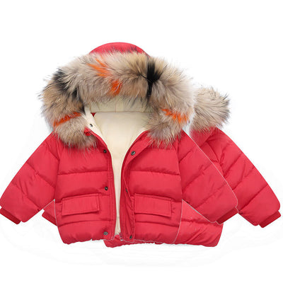 Chaqueta Acolchada Infantil con Plumón Grueso y Cuello de Piel Real - Image 3
