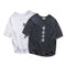 Camiseta de Algodón Bordada Cuello Redondo Manga Corta para Hombre