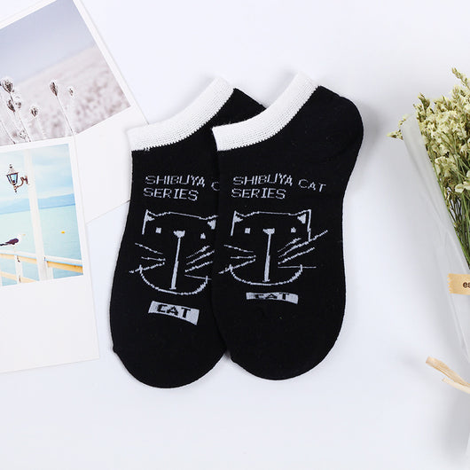 Calcetines Estampados Gato Blanco y Negro - Diseño Náutico - Image 10