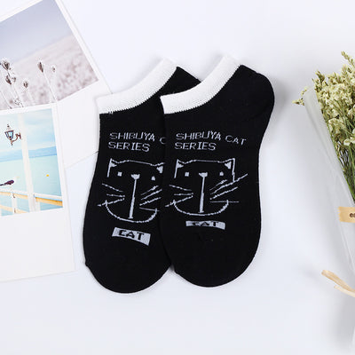 Calcetines Estampados Gato Blanco y Negro - Diseño Náutico - Image 5