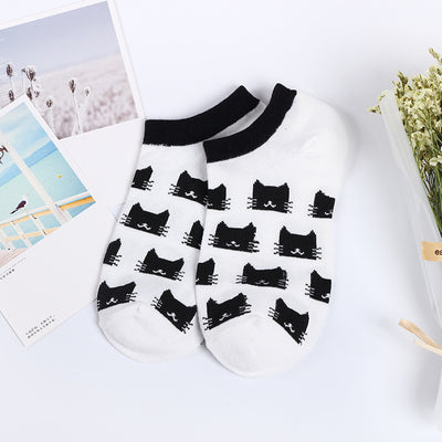 Calcetines Estampados Gato Blanco y Negro - Diseño Náutico - Image 4