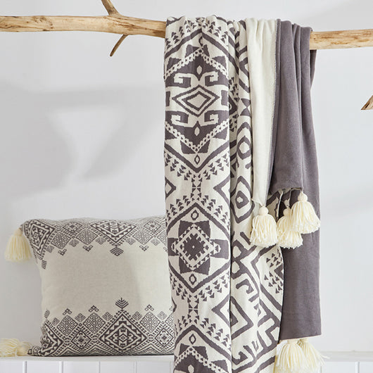 Manta de Algodón Tejida con Borlas - Comodidad y Estilo para tu Hogar - Image 8