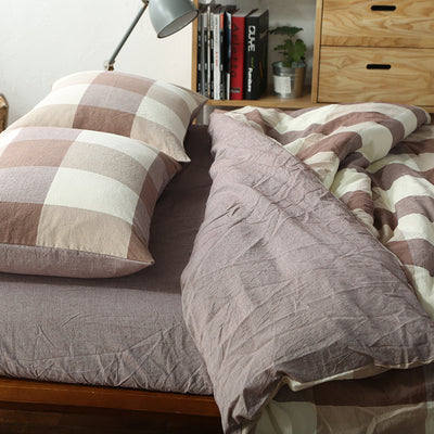 Juego de Cama 4 Piezas Algodón Puro Tejido Lavado Natural - Image 3