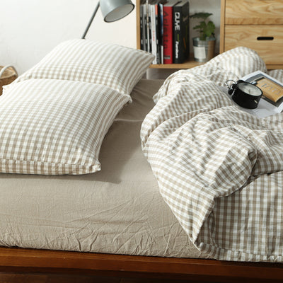 Juego de Cama 4 Piezas Algodón Puro Tejido Lavado Natural - Image 8