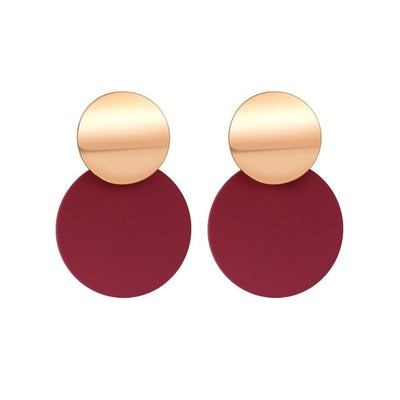 Aretes Colgantes Geométricos Dorados con Concha - Diseño Coreano Moderno - Image 28