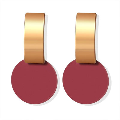 Aretes Colgantes Geométricos Dorados con Concha - Diseño Coreano Moderno - Image 24