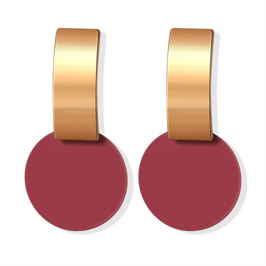 Aretes Colgantes Geométricos Dorados con Concha - Diseño Coreano Moderno - Image 24