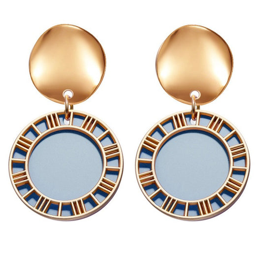 Aretes Colgantes Geométricos Dorados con Concha - Diseño Coreano Moderno - Image 6