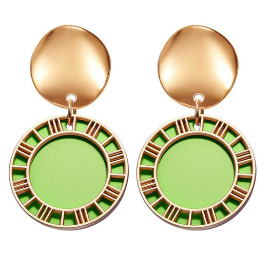 Aretes Colgantes Geométricos Dorados con Concha - Diseño Coreano Moderno - Image 7