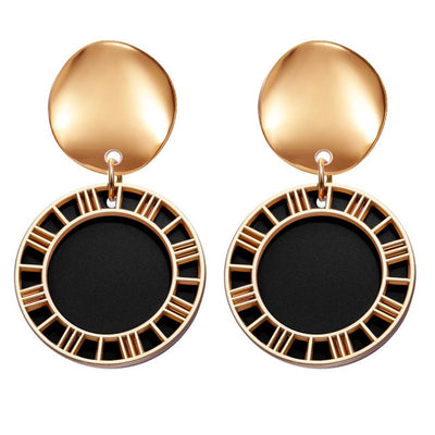Aretes Colgantes Geométricos Dorados con Concha - Diseño Coreano Moderno - Image 8