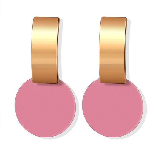 Aretes Colgantes Geométricos Dorados con Concha - Diseño Coreano Moderno - Image 10