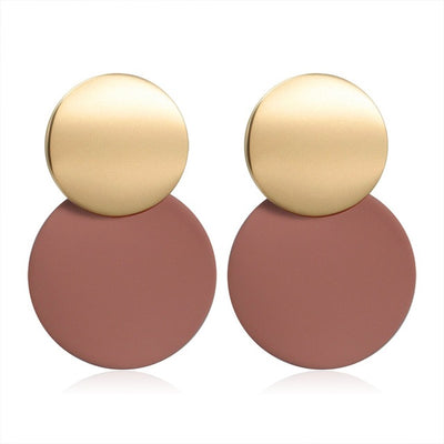 Aretes Colgantes Geométricos Dorados con Concha - Diseño Coreano Moderno - Image 11
