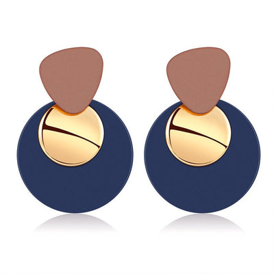 Aretes Colgantes Geométricos Dorados con Concha - Diseño Coreano Moderno - Image 18