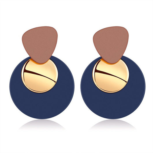 Aretes Colgantes Geométricos Dorados con Concha - Diseño Coreano Moderno - Image 18
