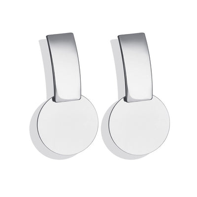 Aretes Colgantes Geométricos Dorados con Concha - Diseño Coreano Moderno - Image 14