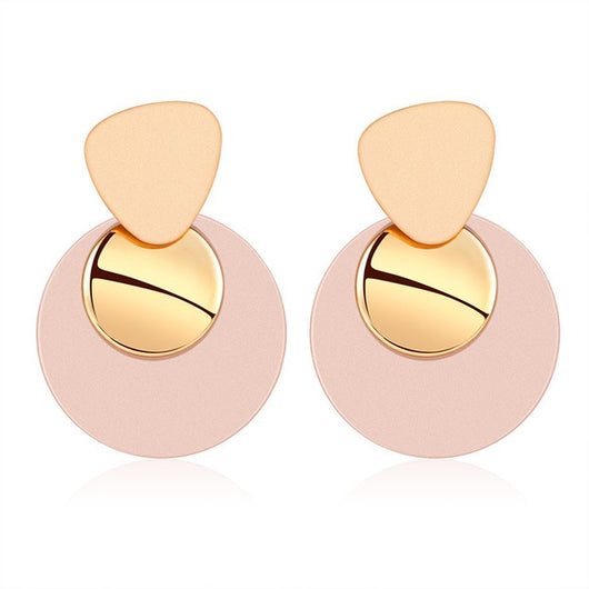 Aretes Colgantes Geométricos Dorados con Concha - Diseño Coreano Moderno - Image 19