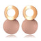 New Korean Statement Round Earrings For Women Geometric Dorado Shell Fluff Dangle Drop Earrings Brincos 2020 Fashion Jewelry P