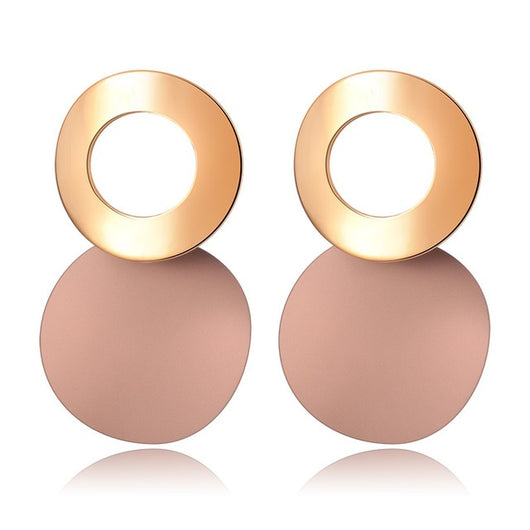 Aretes Colgantes Geométricos Dorados con Concha - Diseño Coreano Moderno - Image 16
