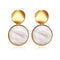 New Korean Statement Round Earrings For Women Geometric Dorado Shell Fluff Dangle Drop Earrings Brincos 2020 Fashion Jewelry U