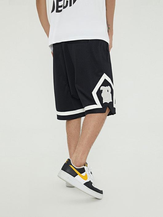 Pantalones de Baloncesto con Malla Doble Capa y Bordado - Image 4