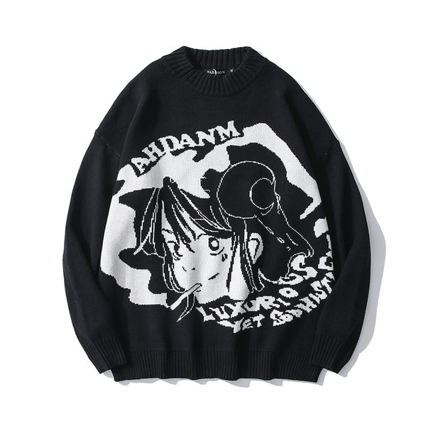 Suéter Oversized Otoño Unisex - Pullover Street Wear Manga Larga