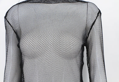 Playera Semitransparente de Cuello Alto y Manga Larga - Image 3